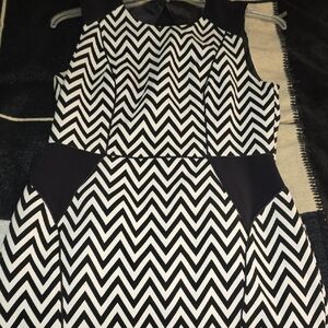 H&M Black and White Chevron Maxi Dress